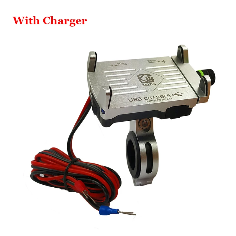 Charging - Silver Арвин мотоцикл алюминиевый держатель телефона с USB зарядное устройство Moto руль зарядки Кронштейн Подставка для 3-6,2 дюймов мобильный телефон крепление - Цвет: Charging - Silver
