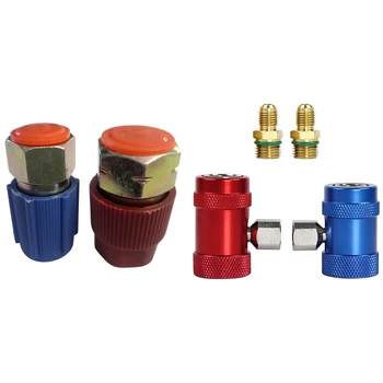 

Retrofit 7/16 to 3/8 Conversion Adapter R12 to R134A & Car Auto AC High / Low Side R1234Yf Quick Couplers Adapters
