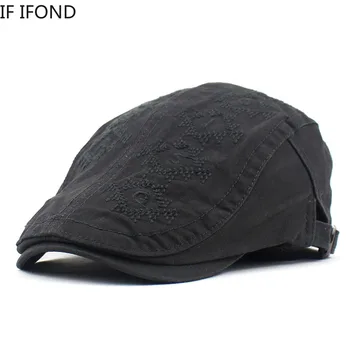 

Cotton Beret hat Casual Visor Cap For Men Fashion Vintage Flat Hat Men's Caps Adjustable Berets Casquette Cap