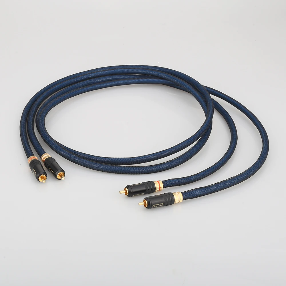 Hifi 5N OFC Чистая медь с серебряным покрытием RCA Интерконнектор кабель Hi-end усилитель