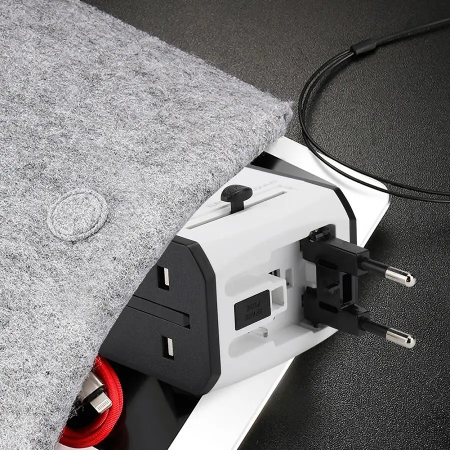 2 порта usb type-c Быстрая зарядка Универсальный адаптер питания вилка 100-240 в Международный адаптер для путешествий