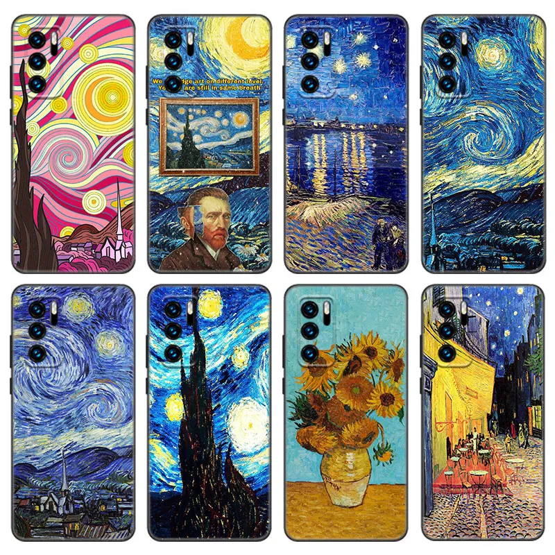 Чехол Ван Гога с изображением звездного неба для Huawei P50 P40 P30 P20 Pro P10 P9 P8 Lite 2017 P Smart Z S