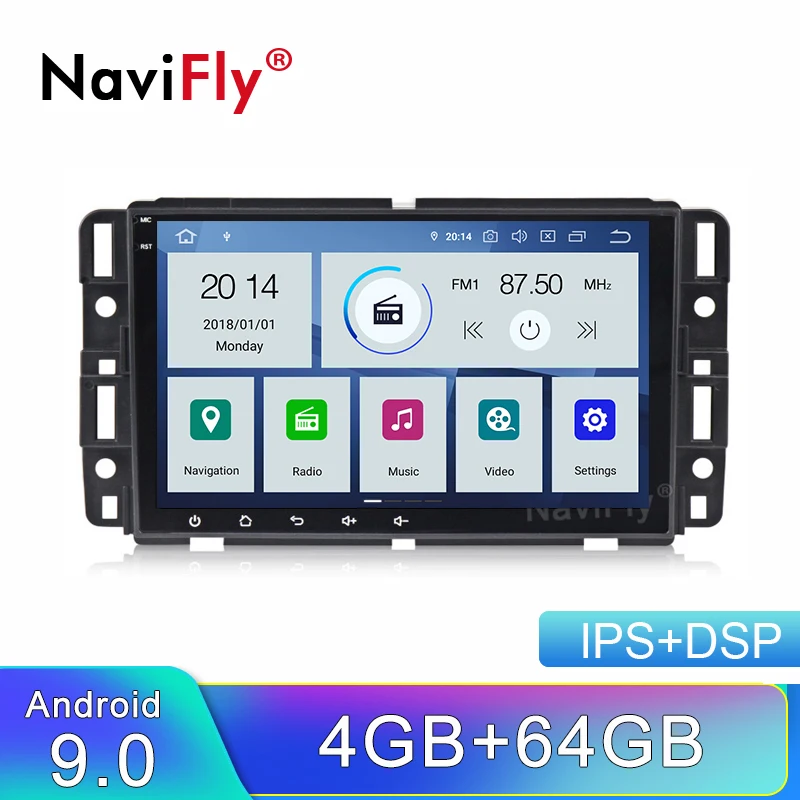 

NaviFly Android 9 Car Radio Multimedia player For Chevrolet Suburban Tahoe Impala Buick Enclave GMC HUMMER with Auto Radio gps