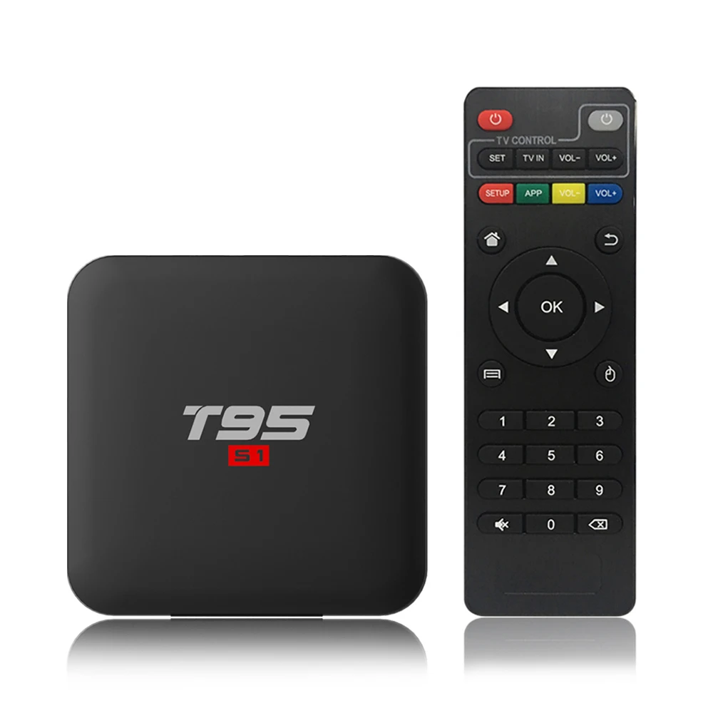 T95 S1 Android 7,1 ТВ приставка Amlogic S905W Смарт ТВ приставка четырехъядерный H.265 2 ГБ/16 ГБ 2,4G WiFi 100M LAN HD медиаплеер