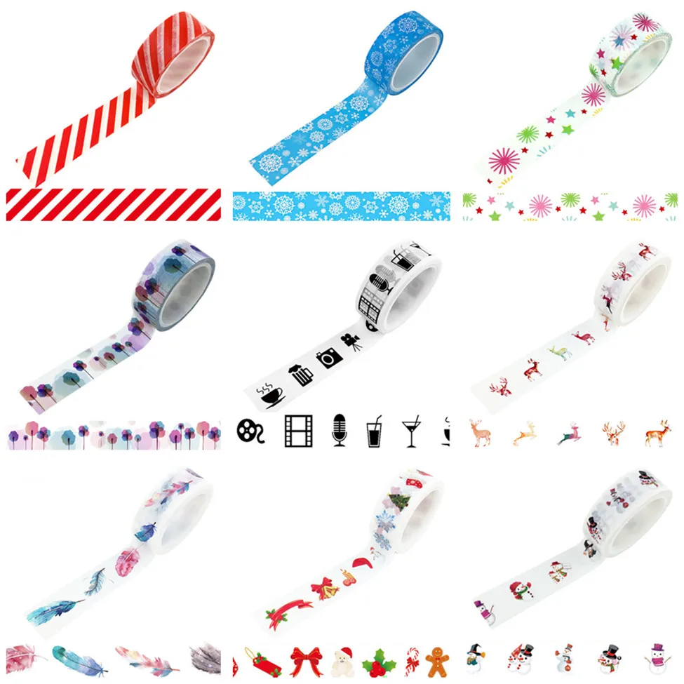 2M/5M * 15MM de hielo y de nieve cinta de Washi japonés papel DIY planificador cinta de enmascarar cintas adhesivas pegatinas decorativas y cintas