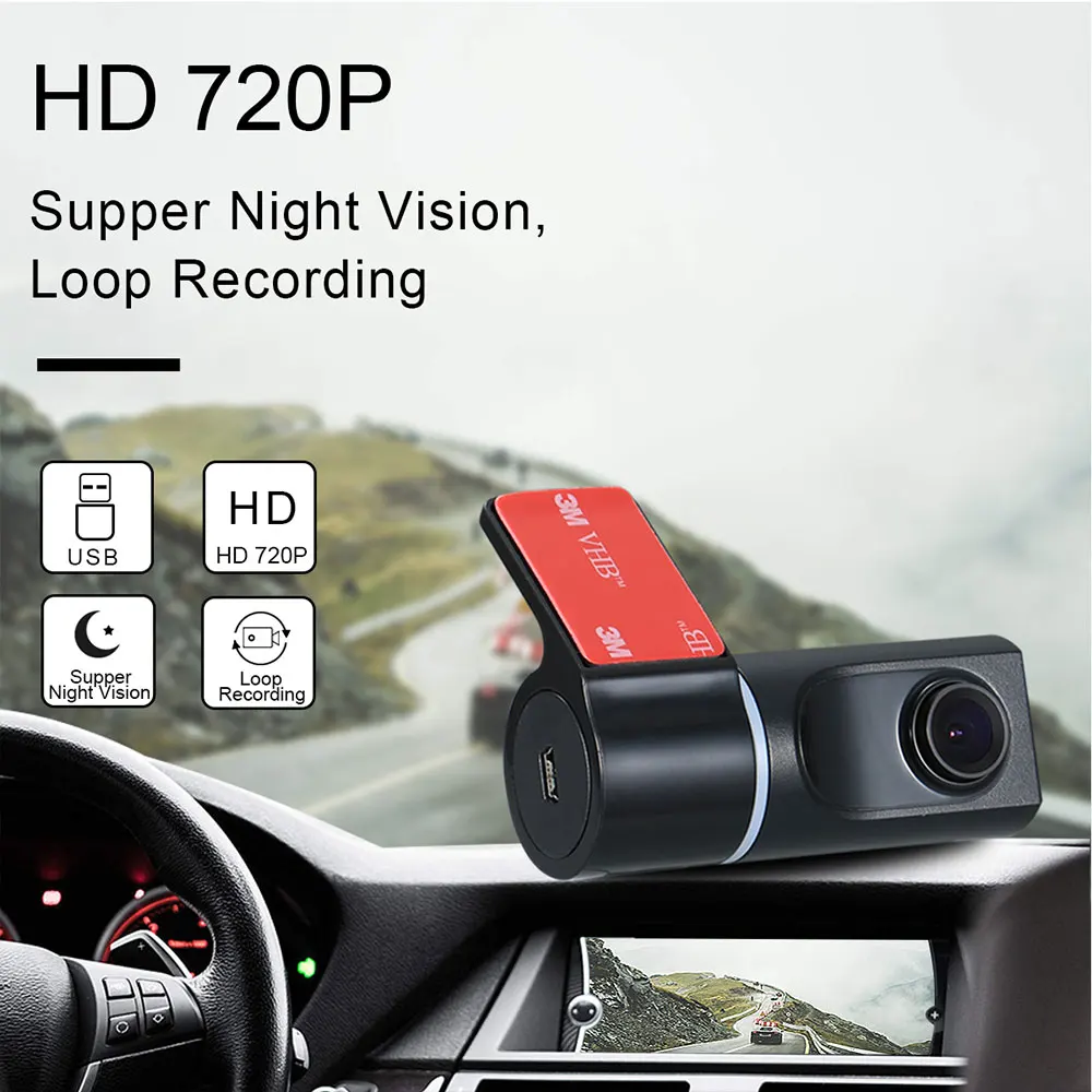 Eunavi Автомобильный видеорегистратор Камера 140 градусов HD 720P фронтальная камера для Android автомобильный Радио плеер USB камера-видеорегистратор