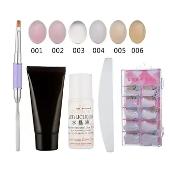 

100Pcs Acrylic Nails 75ML Acrylic Liquid Brush Nail Art Gel Polish Kit Manicure