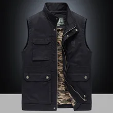 NIANJEEP Waistcoat Men Outdoor Waistcoat Casual Spring And Autumn Middle-aged Photography Fishing Vest Quick-Dry Workwear Vest