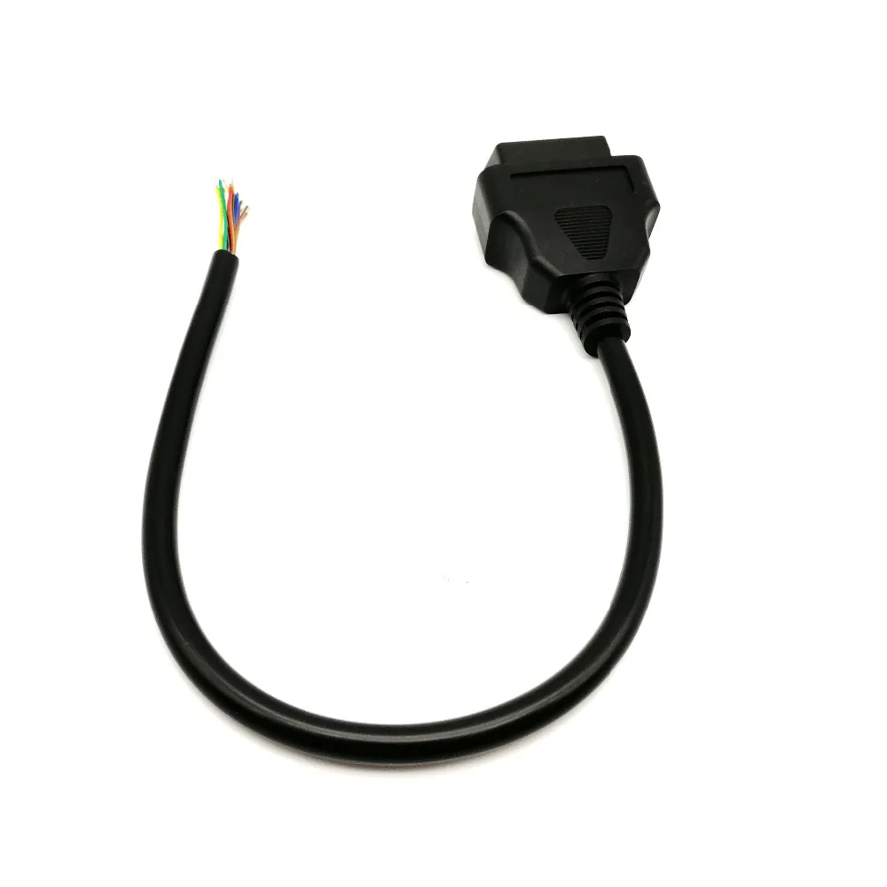 10 шт./лот! OBD 2 Открытый кабель OBD2 16pin разъем для открытия OBD кабель obd-ii OBD-ii ODB2 16 pin OBD 2 адаптер длиной 30 см