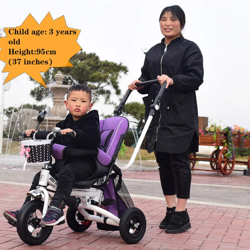 Children's Tricycle Kids Bike Three-wheeled Baby Stroller Infant Tricycle 3 Wheel Bicycle Toddler Trike Boys Girls Birthday Gift