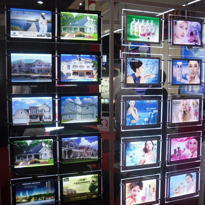 A3 Double Sided LED Window Displays Light Pocket,Illuminated Window Display Panel for Estate Agent, Properties 2