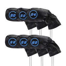 6 шт. железная головка клюшки для гольфа крышки#50 52 54 56 58 60 Гольф клуб протектор головной убор кожаный длинный шеи