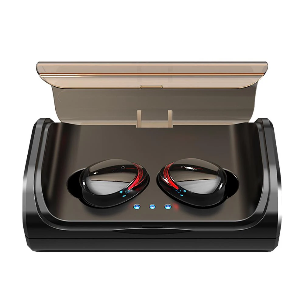 Черный Teamyo T8 TWS bluetooth-наушники 5,0 беспроводные наушники-вкладыши 8HD Bass стерео IPX7 водонепроницаемая Спортивная гарнитура с зарядным устройством - Цвет: Черный