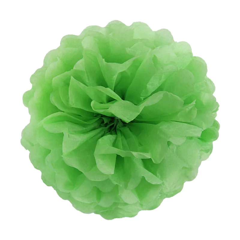 10/20/30 см 5 шт. бумажные помпоны цветочные шарики для Свадебные украшения с утолщённой меховой опушкой, Baby Shower фон на день рождения бумажные принадлежности - Цвет: 35Grass Green