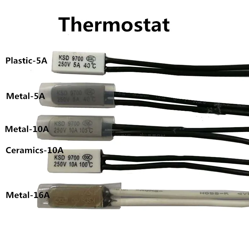 

1PCS Thermostat 10C-240C KSD9700 40C 45C 50C 55C 60C 65C Bimetal Disc Temperature Switch N/O Thermal Protector degree centigrade