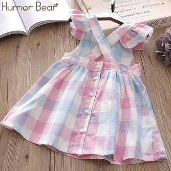 

Humor Bear 2020 Summer Toddler Dress Princess Girls Dress Plaid Tank Dress Sleeveless Dress For Baby Girls Clothing