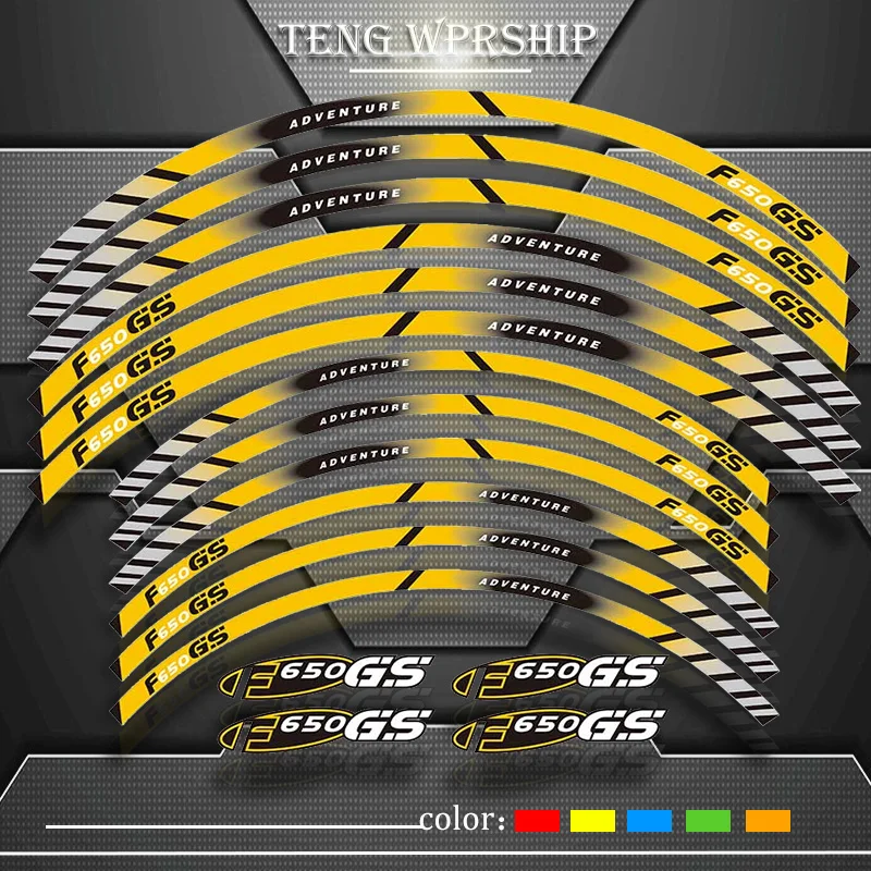 

Teng Worship Motorcycle Wheel stickers Thick Edge Outer Rim Sticker Stripe Wheel Decals For BMW F650GS F650 GS F 650GS F 650 GS