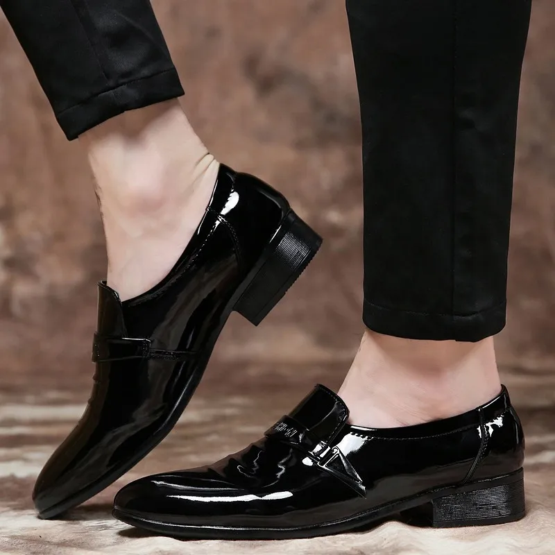 

2019 Plus-sized Menswear Pointed-Toe Foot Covering Formal Wear Leather Shoes Extra High Korean-style Casual Fashion Shoe 38-48