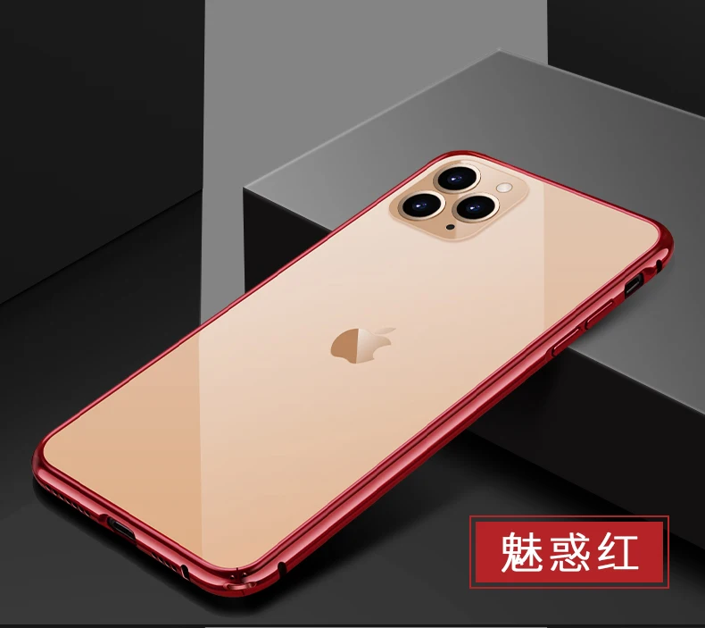Красный Для iphone 11 pro чехол роскошный цветной алюминиевый бампер чехол для iphone 11 pro max чехол для iphone xr xs max чехол с металлической рамкой - Цвет: Красный