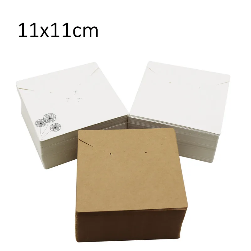 

100/200Pcs Classic Retro Jewelry Necklace Packaging Cards Beautiful Kraft Paper Simple Style 11*11cm