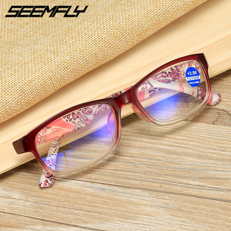 

Seemfly Anti Blue Light Reading Glasses Women Men Resin Lens Presbyopic Hyperopia Eyeglasses Computer Goggle Optical Spectacle