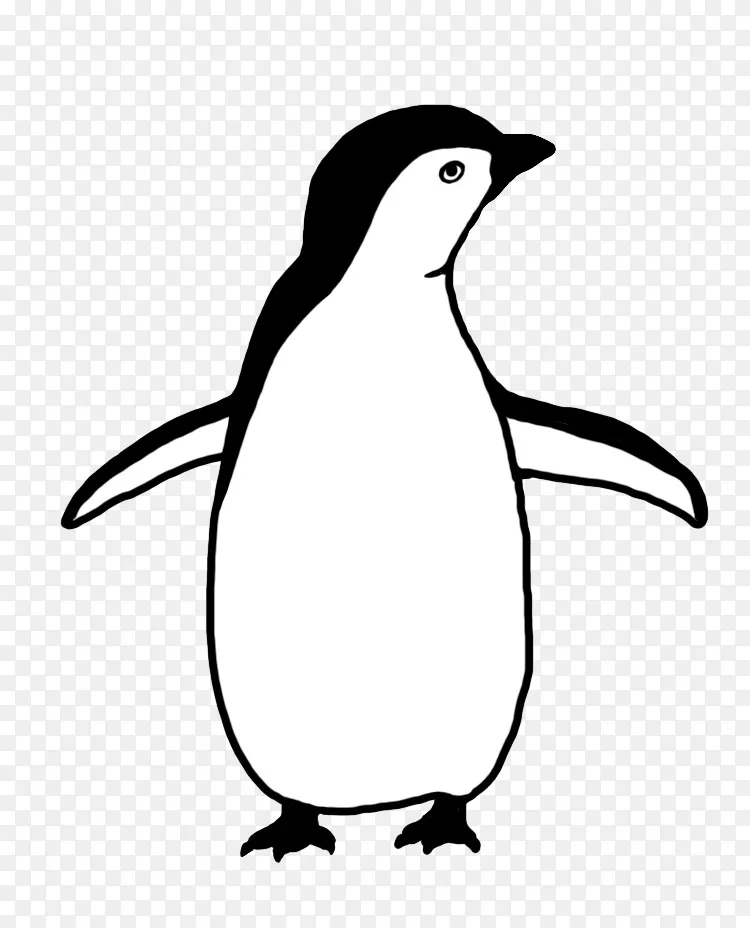 小企鹅黑白画片艺术-企鹅
