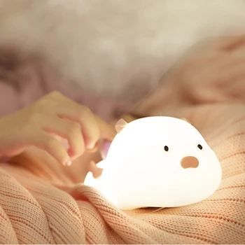 

NEWKBO Cute pig silicone LED night light USB rechargeable home decoration with 7 color changing night light children's gifts