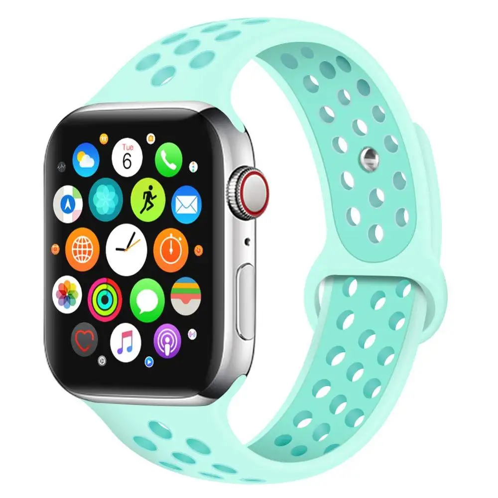 Ремешок для Apple Watch 4 3 2 1 42 мм 38 40 44 браслет силиконовый ремешок iwatch sports series и