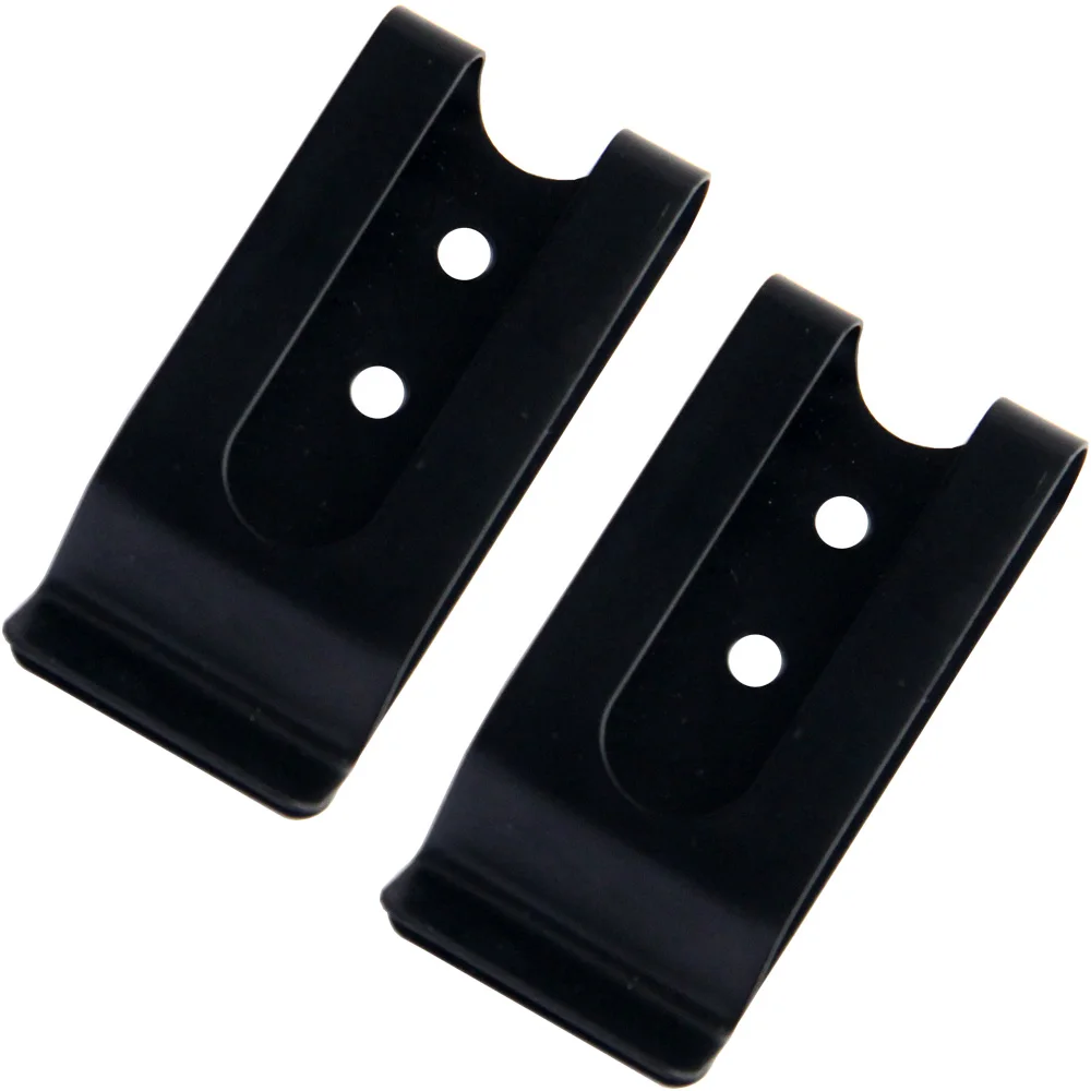 Buckle Clip Holster Sheath Belt Clip Manganese Steel Hooks Clasp Double Holes 2PCS