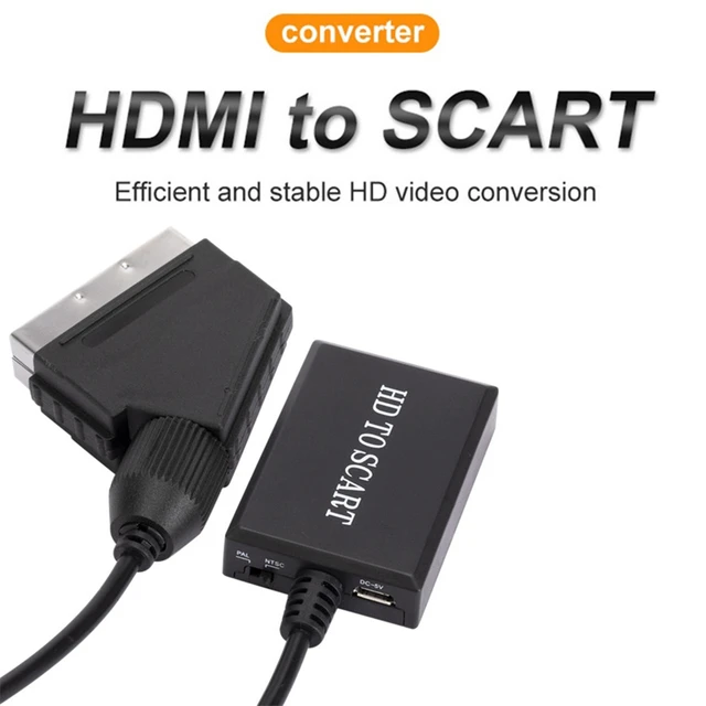 Convertidor de euroconector a HDMI Adaptador de audio y vídeo para  Hdtv/dvd/set top box/