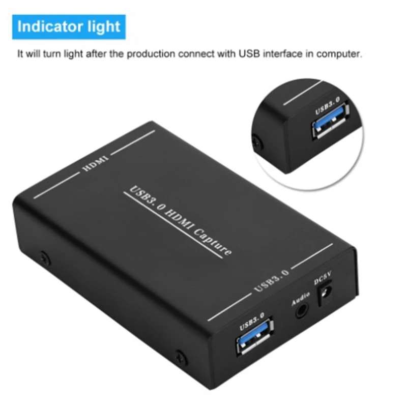 USB 3,0 HDMI адаптер для видеозахвата, коробка для записи, адаптер для Windows 7 8 10 HD видеозахвата