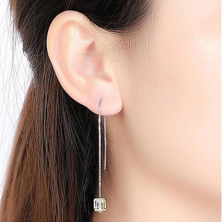 Новый Кристалл от Swarovski куб кулон ожерелье для женщин серебряный цвет коробка