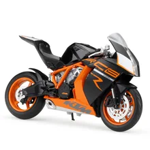 Welly 1:10 KTM 1190 RC8 R черный оранжевый литой мотоцикл