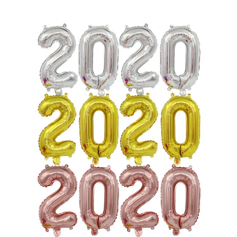 4 шт. воздушные шары из фольги с цифрами 2020 золотые серебряные гелиевые баллоны