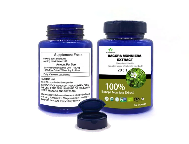 Bacopa Monniera Extract 20:1 100pcs bottle Bacopa Monniera Extract