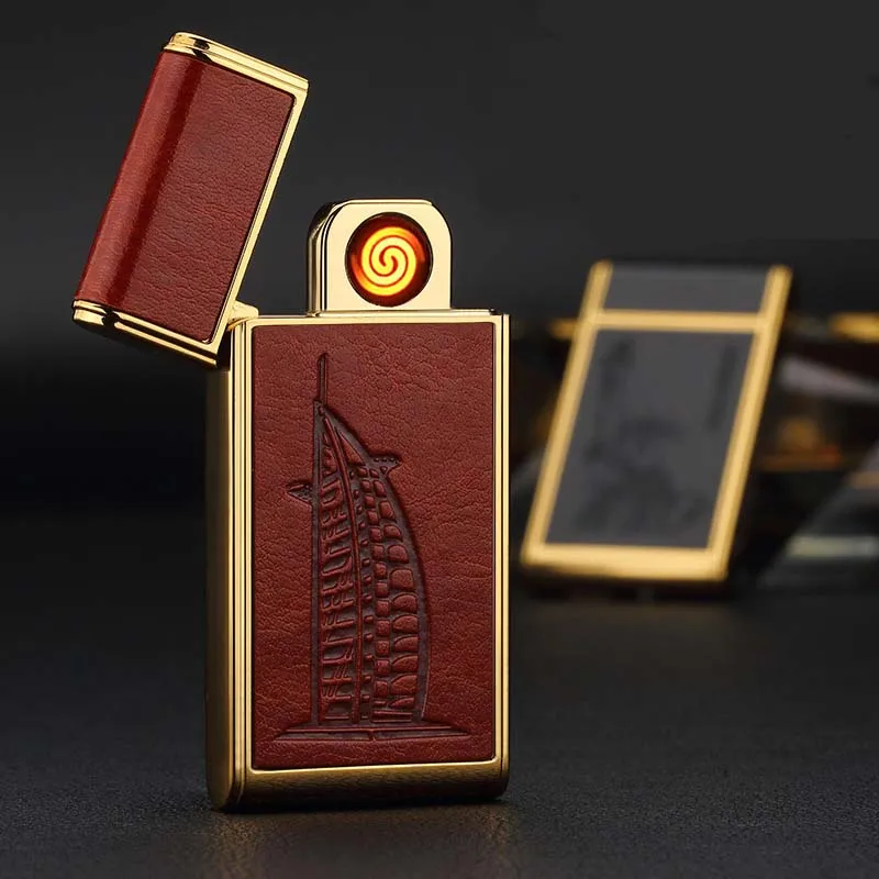 Модная Зажигалка для сигарет, ветрозащитная зарядка, usb-зажигалка, креативные зажигалки для сигар, тонкая Электронная зажигалка, аксессуары для курения