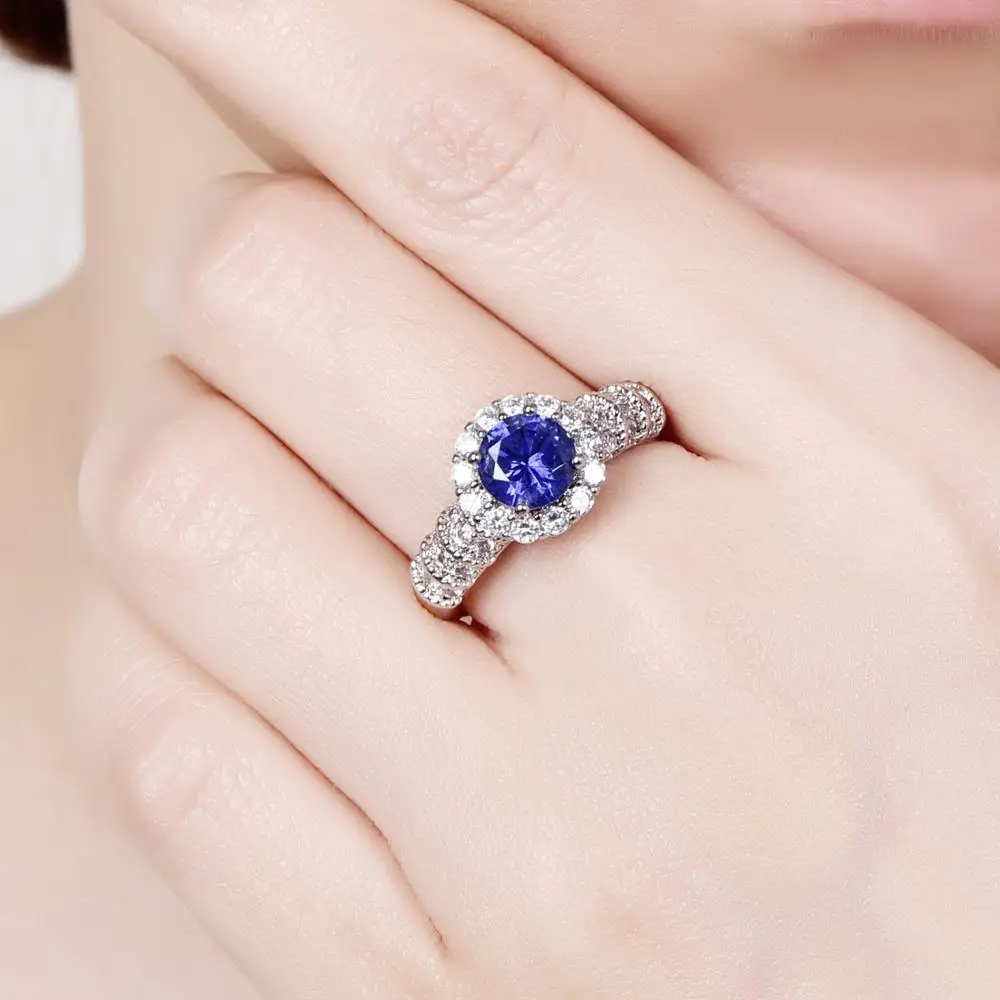 Jrose, модное, ювелирное изделие, круглая огранка, дизайн 925, серебряные кольца для женщин, для свадьбы, помолвки, женское серебряное кольцо, размер 6, 7, 8, 9