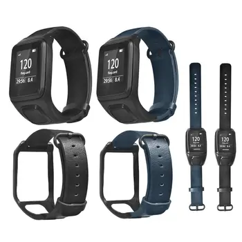 

Replacement Watch Band Wrist Watch Strap Waterproof Band for TOMTOM Runner3/TOMTOM Adventurer Double sided color leather strap