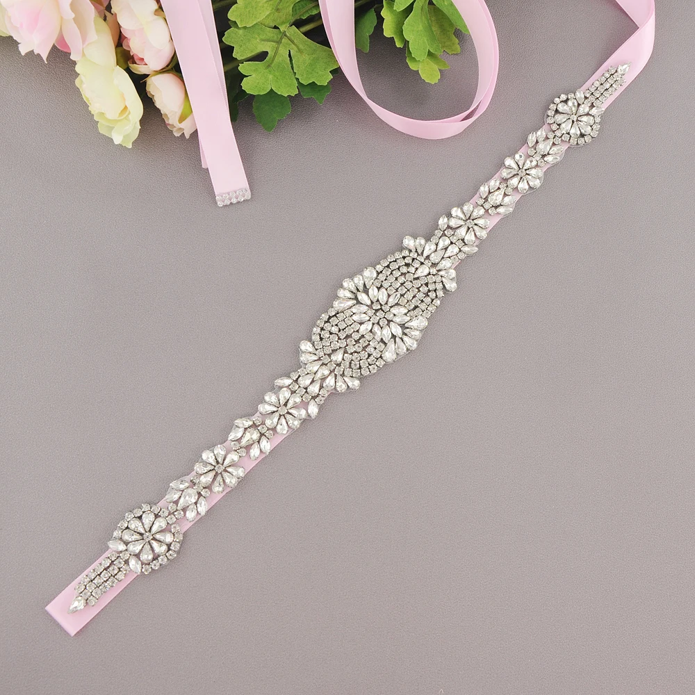 pink S123B свадебные пояса - Цвет: pink