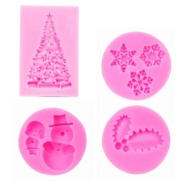 3D Karácsonyi Dekorációk Hópehely Fa Hóember Csokoládé Party Diy Fondant Sütés Főző Sütemény Díszítő Szerszámok Szilikon Penész