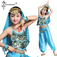 Детский набор костюма для танца живота Восточный танец девушки танец живота Индия танец живота одежда танец живота дети индийская одежда