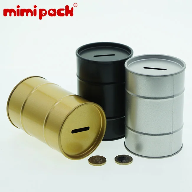 Высокое качество mimipack 1 штука цилиндрическая металлическая монета банка для