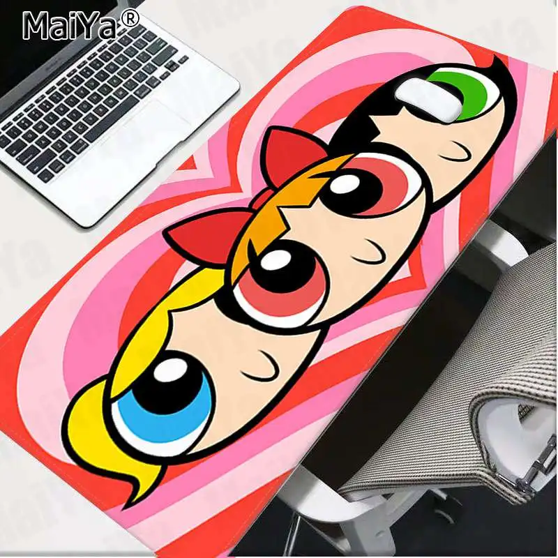 Maiya, винтажный, крутой, Powerpuff, для девочек, клавиатуры, коврик, резиновый, игровой коврик для мыши, Настольный коврик,, большой коврик для мыши, клавиатуры, коврик