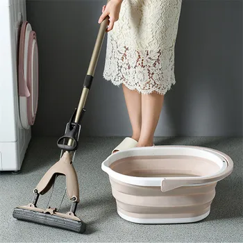 

Folding Water Bucket Thicken Foot Bath Plastic Bucket Multifunction Portable Fishing Retractable Basin Cleaning Tool Mop Buckets