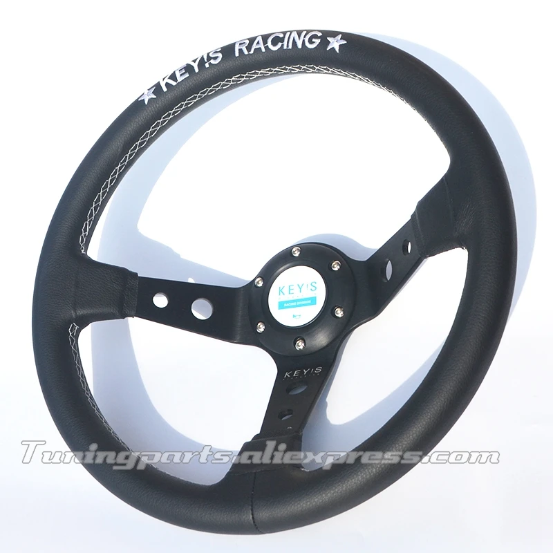 Популярный товар: Универсальное высококачественное кожаное рулевое колесо 350 мм