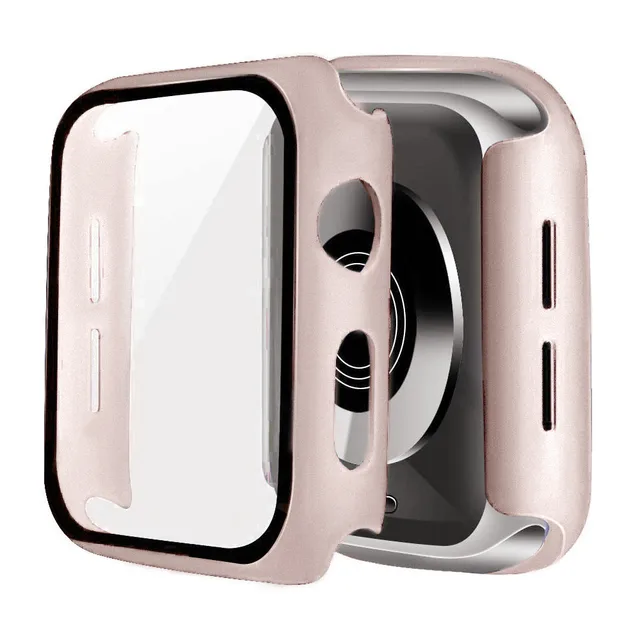 Glass + Cover For Apple Watch case 6/SE/5/4/3/2/1 iWatch 42mm 38mm bumper Tempered Glass for apple watch 44mm 40mm 42mm 38mm Rose gold