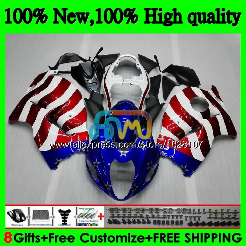 Корпус для SUZUKI Hayabusa GSXR флaг сшa yзкиe Горячая 1300 GSXR1300 96 97 98 99 01 48BS. 4 GSXR-1300 1996 1997 1998 1999 2000 2001 обтекатель