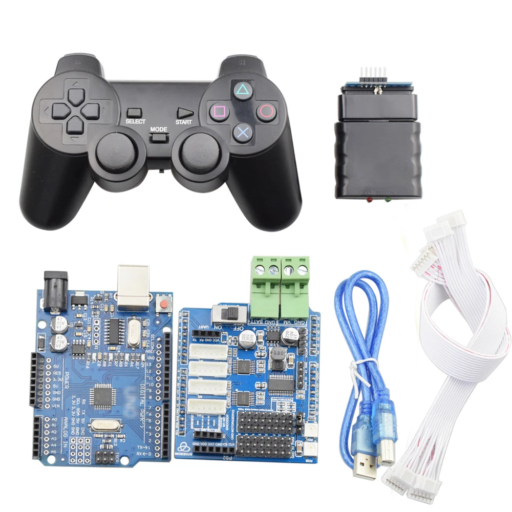 wireless-rc-controller-kit-for-arduino-mecanum-wheel-robot-car-with-ps2-joystick-r3-board-4-channel-motor-driver-board