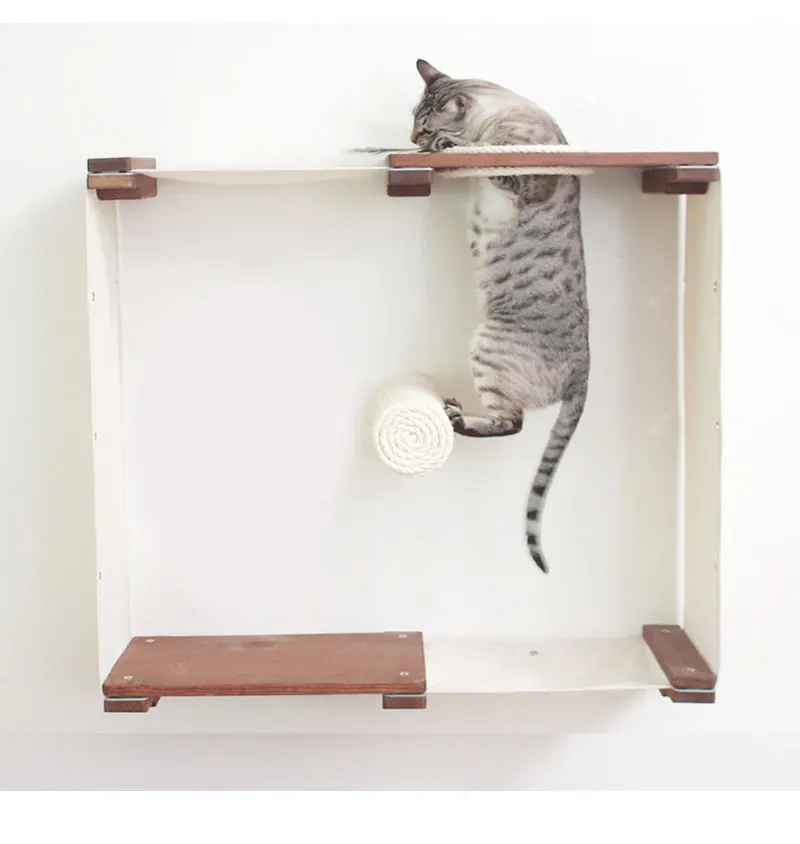 Wall-mounted Cat Standing Post Cat Tree Hammock Pet Furniture