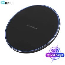 30W Schnell Qi Wireless Charging Pad für Samsung S20 S10 Hinweis 20 10 9 Typ C Induktion Schnelle Ladegerät für iPhone 12 Pro 11 XS XR X 8